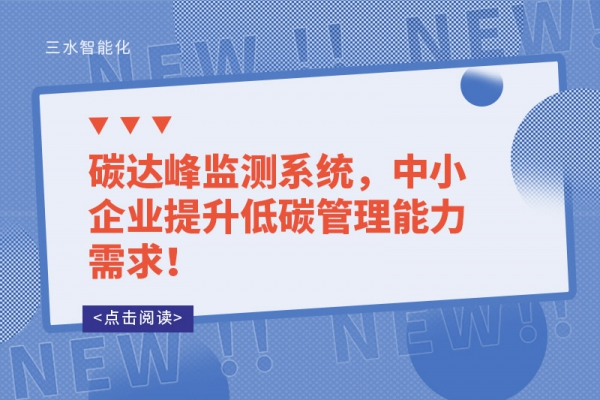 碳達(dá)峰監(jiān)測(cè)系統(tǒng)，中小企業(yè)提升低碳管理能力需求！